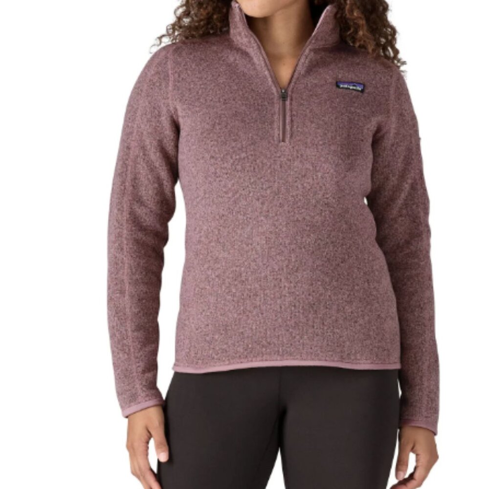 Patagonia Women's Better Sweater Quarter Zip Pullover Stormy Mauve Size L